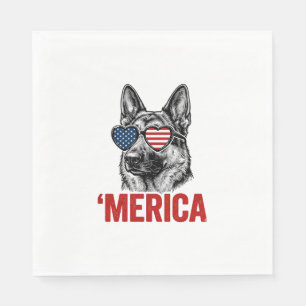Merica German Shepherd Flag Sunglasses Shirt Desig Napkin