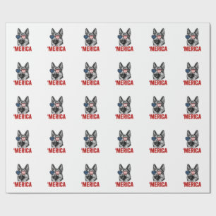 Merica German Shepherd Flag Sunglasses Shirt Desig Wrapping Paper