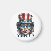 Merica Girl, Fourth of July Glam Girl with Stars 