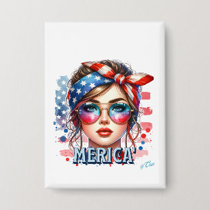 MERICA' Girl – Retro Patriotic USA Flag Bandanna S