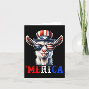 Merica Goat Patriotic 4th Of July Funny Kids Men W Card