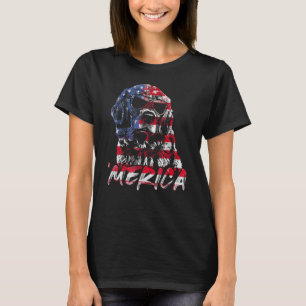 Merica Golden Retriever 4th Of July American Flag  T-Shirt