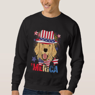 Merica Golden Retriever American Flag Hat 4th Of J Sweatshirt