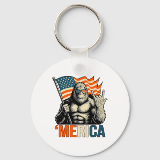 ‘merica Gorilla Flag Sungles Funny Patriotic Key Ring