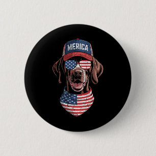 Merica Gsp Dog 4th Of July Us American Flag Usa Pa 6 Cm Round Badge