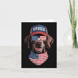 Merica Gsp Dog 4th Of July Us American Flag Usa Pa Card