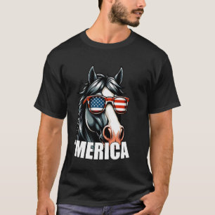 Merica Horse Funny American Patriotic USA 4th of J T-Shirt