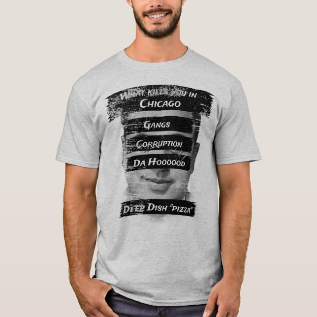 Merica Humour America USA Funny Patriotism Chicago T-Shirt (Front)