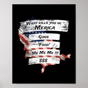 Merica Humour America USA Funny Patriotism Poster