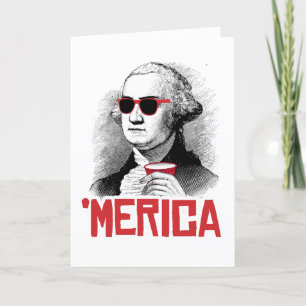 Merica Humour: George Washington 'Merican Party Card