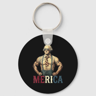 Merica jacked founding father patriotic usa 4th of key ring