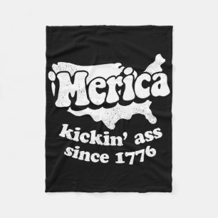 Merica Kickin' Since 1776 Fleece Blanket