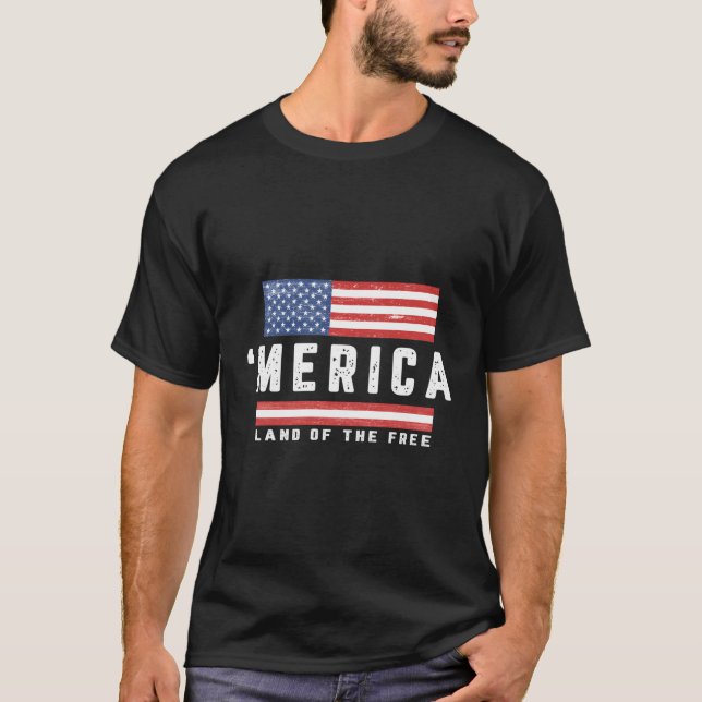 Merica Long Sleeve Tshirt Usa Flag Long Sleeve Pat (Front)