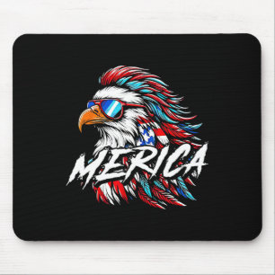 Merica Mullet Eagle Funny 4th Of July Mouse Pad