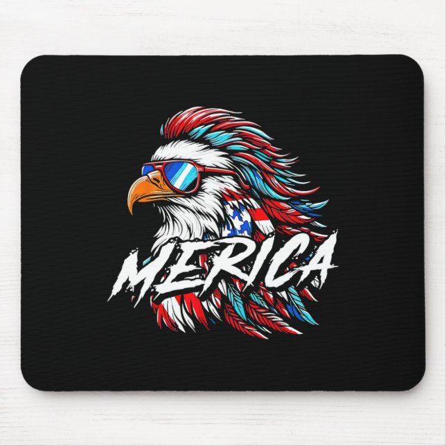Merica Mullet Eagle Funny 4th Of July  Mouse Pad (Front)