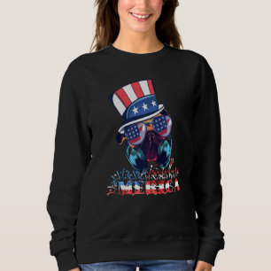 Merica Music Dj Pug Dog 4th Of July American Flag Sweatshirt