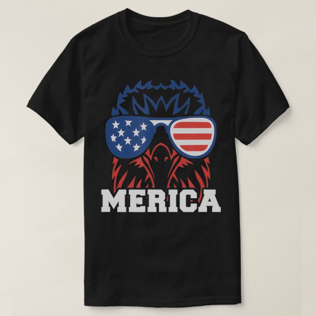 Merica Outfit For Men And Women 4th Of July Eagle  T-Shirt (Design Front)