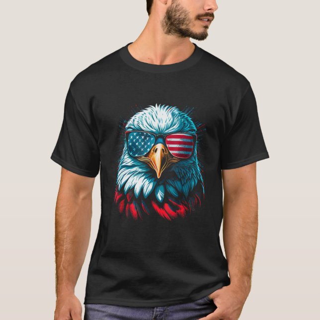 Merica Patriotic Bald Eagle 4th Of July USA Americ T-Shirt (Front)