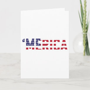 Merica - Patriotic Flag Usa United States America Card