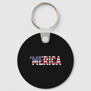 Merica - Patriotic Flag Usa United States America  Key Ring