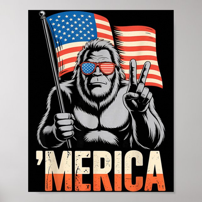 merica patriotic gorilla return to monkey meme  poster (Front)