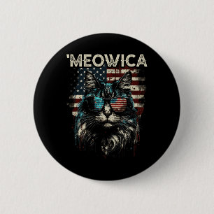 Merica Patriotic Maine Coon Cat 6 Cm Round Badge