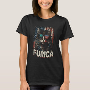 Merica Patriotic Maine Coon Cat Furica 4th of July T-Shirt
