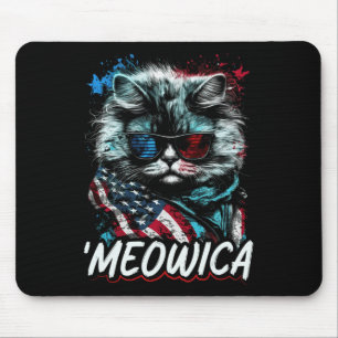 Merica Patriotic Persian Cat Mouse Pad