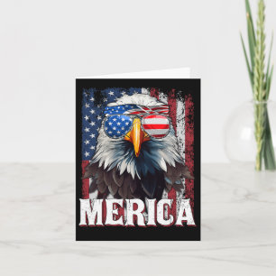 Merica - Patriotic Usa Eagle Of Freedom - 4th Of J Card