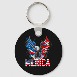 Merica - Patriotic Usa Eagle Of Freedom - 4th Of J Key Ring