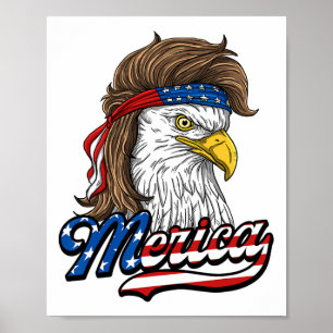 Merica - Patriotic Usa Eagle Of Freedom - 4th Of J Poster