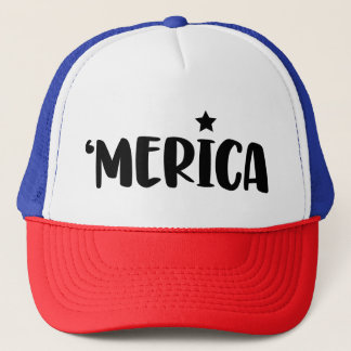 MERICA Patriotic | USA Flag Colours Pride Trucker Hat