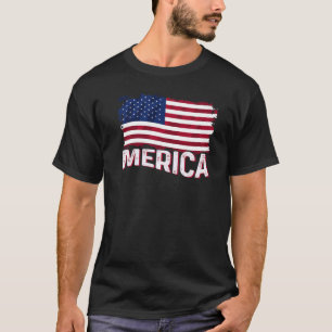 Merica Patriotic Usa Flag Fourth Of July Best Free T-Shirt