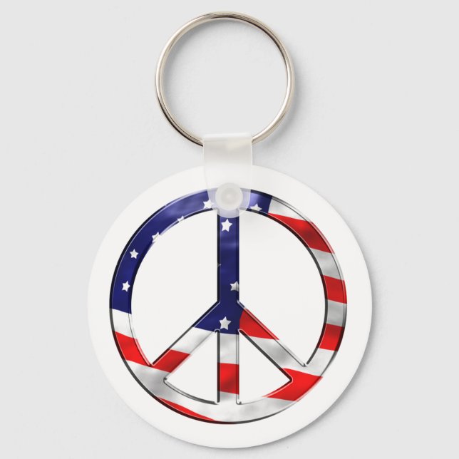merica peace sign key ring (Front)