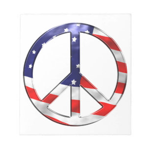 merica peace sign notepad