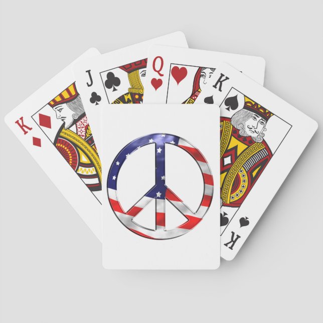 merica peace sign playing cards (Back)