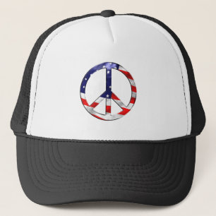 merica peace sign trucker hat