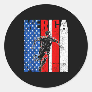 Merica Pickleball Player Usa Independence Day 4th  Classic Round Sticker