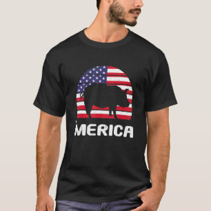 Merica Pig American Flag Usa Patriotic Independenc T-Shirt