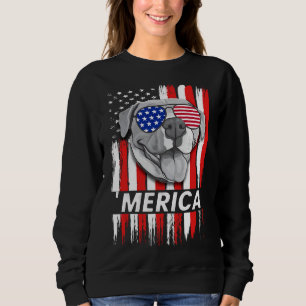 Merica Pit Bull Pun Funny Pitbull Vintage American Sweatshirt