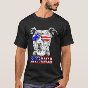 Merica Pitbull Funny Patriotic Dog Pit Bull Gift N T-Shirt