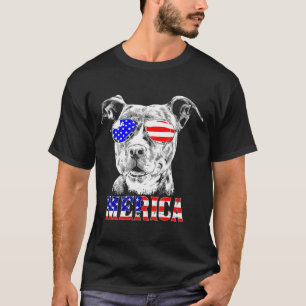 Merica Pitbull Patriotic Dog Pit Bull T-Shirt