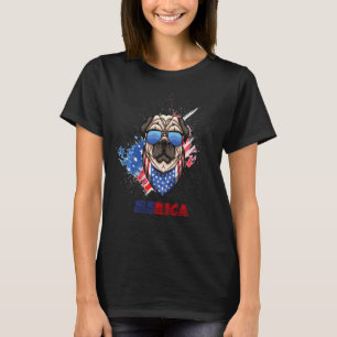 Merica Pug Sunglasses American Usa 4th Of July Fou T-Shirt