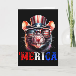 Merica Rat Patriotic 4th Of July Funny Kids Men Wo Card