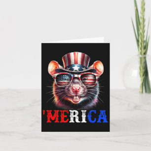 Merica Rat Patriotic 4th Of July Funny Kids Men Wo Card