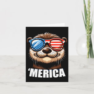Merica river otter funny american patriotic usa card