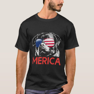 Merica Rottweiler American Flag Th Of July Long Sl T-Shirt