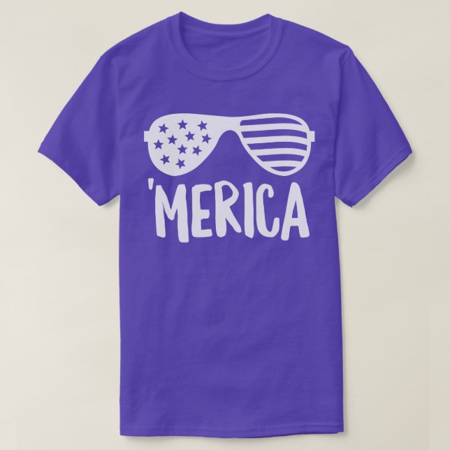 Merica Shades White T-Shirt (Design Front)