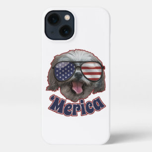 Merica Shih Tzu America Flag USA Dog Lover iPhone 13 Case