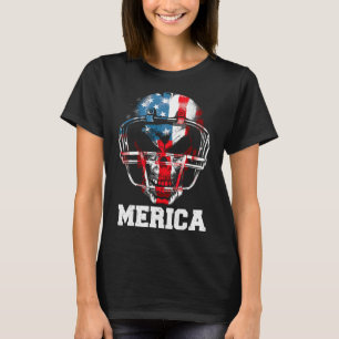 Merica Shirt Football Usa Flag 4th July Pride Yout